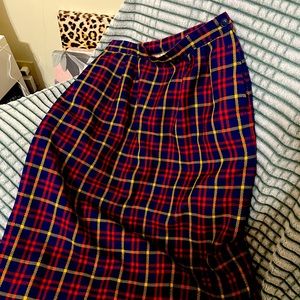 Pendleton Wool Red Blue Plaid Skirt size 12